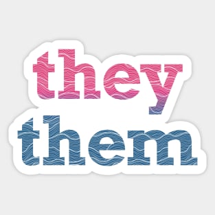 Bisexual They Them Waves Sticker